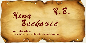 Mina Bećković vizit kartica